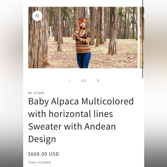 Grupo Esmeralda 100% baby alpaca sweater - Picture 5 of 9